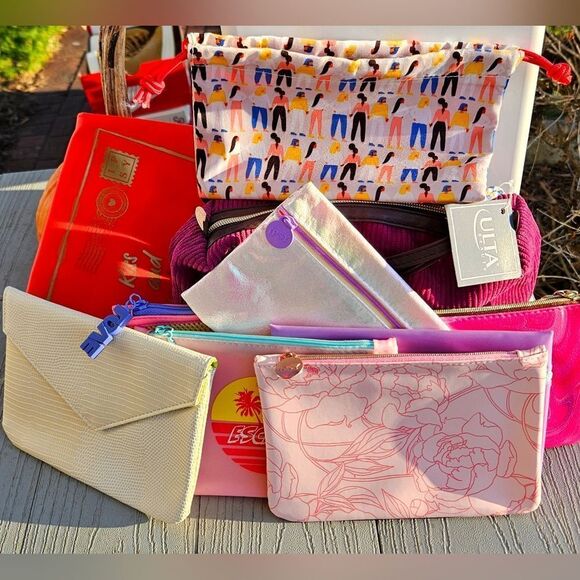 Makeup bag bundle 10 new zip & drawstring bags ipsy & ulta - Picture 9 of 14